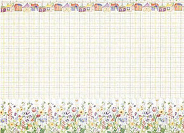 MINI GRAPHICS - 1 Inch Scale Dollhouse Miniature - Wallpaper: Picket Fence Pastel - PACK OF 3 SHEETS (MG219D2) 725104219027