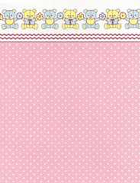 MINI GRAPHICS WALLPAPER - 1" Scale Wallpaper: Mini Bears Pink (SOLD AS 3 PIECES) Dollhouse Miniature (47D1) 725104047613