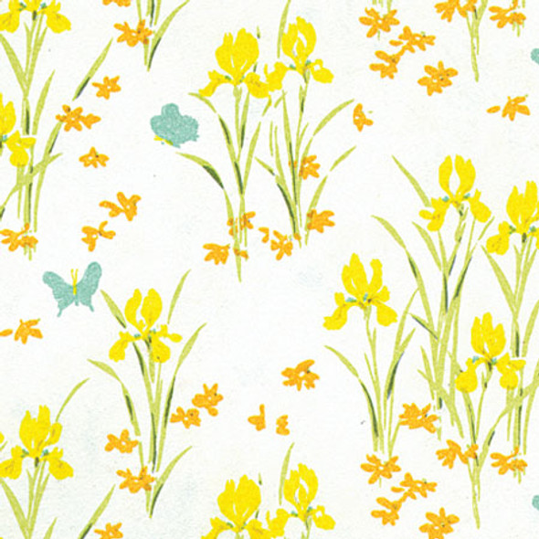 MINI GRAPHICS - 1 Inch Scale Dollhouse Miniature - Wallpaper: Iris Yellow - PACK OF 3 SHEETS (MG91D23) (91D3) 725104091234