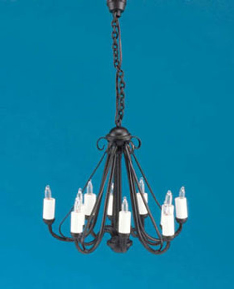 MINIATURE HOUSE - 1" Scale Dollhouse Miniature - Wrought Iron Chandelier, Black (1050) 783970010506