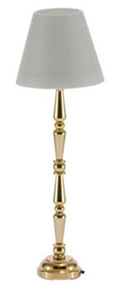 MINIATURE HOUSE - 1" Scale Dollhouse Miniature - L.E.D. Brass Floor Lamp, Gold (1718) 783970017185