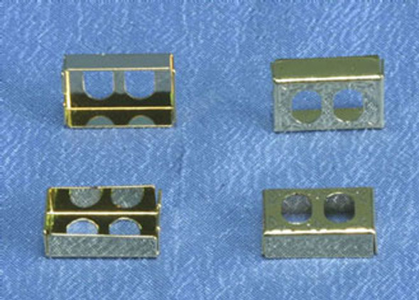 MINIATURE HOUSE - 1 Inch Scale Dollhouse Miniature - Brass Petite Wall Outlt Cover Plates 4 pcs (MH44001) 783970440013