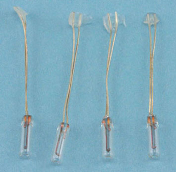 MINIATURE HOUSE - 1" Scale Dollhouse Miniature - Bi-Pin Bulbs, Standard 12V Round Tip, 4Piece Pack (44014) 783970440143