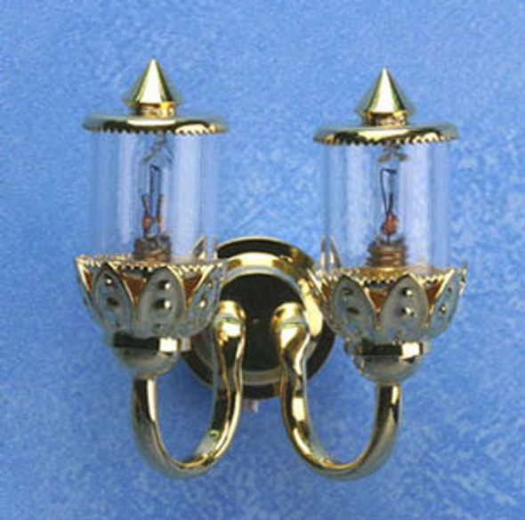 MINIATURE HOUSE - 1 Inch Scale Dollhouse Miniature - Double Ornate Coach Wall Lamp 12 Volt (MH45128) 783970451286