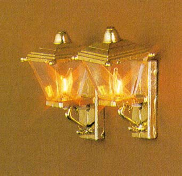 MINIATURE HOUSE - 1 Inch Scale Dollhouse COACH LAMPS - 12V GOLD (625) 783970006257