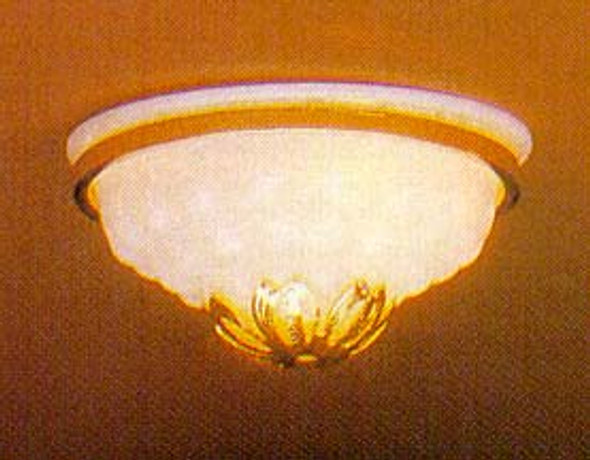 MINIATURE HOUSE - 1 Inch Scale Dollhouse CEILING FIXTURE WHITE and GOLD (684) 783970006844