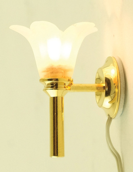 MINIATURE HOUSE - 1 Inch Scale Dollhouse Miniature - Wall Sconce Frosted Flower (MH930) 783970009302