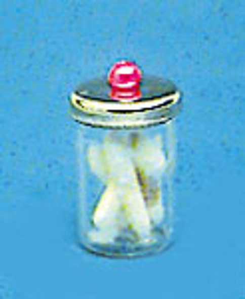 MULTI MINIS - 1 Inch Scale Dollhouse Miniature - Cotton Swabs In Jar (MUL2369) 749939603738