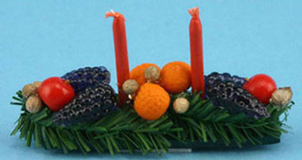 MULTI MINIS - 1 Inch Scale Dollhouse Miniature - Centerpiece With Fruit And Candles (MUL4147) 749939609839