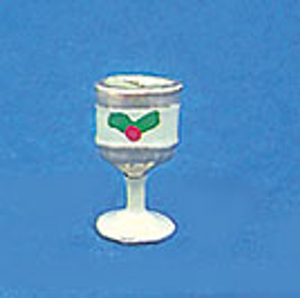 MULTI MINIS - 1 Inch Scale Dollhouse Miniature - Christmas Goblet With Holly (MUL5277) 749939617780