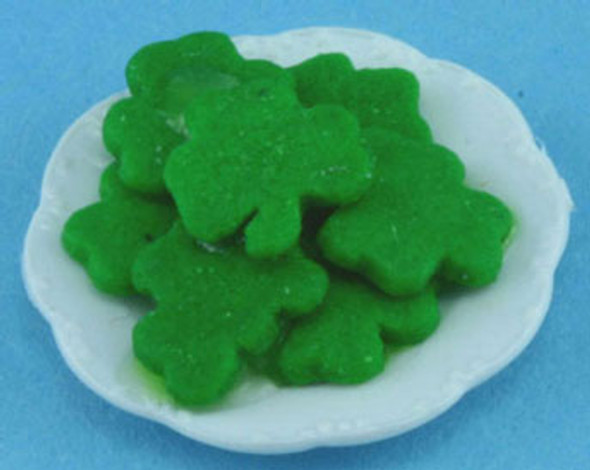 MULTI MINIS - 1 Inch Scale Dollhouse Miniature - St Patricks Cookies On Plate (MUL5357B) 749939618190