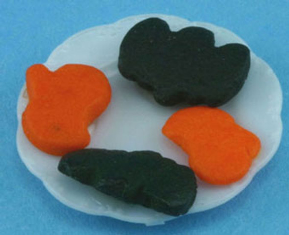 MULTI MINIS - 1 Inch Scale Dollhouse Miniature - Halloween Cookies On Plate (MUL5357E) 749939618220
