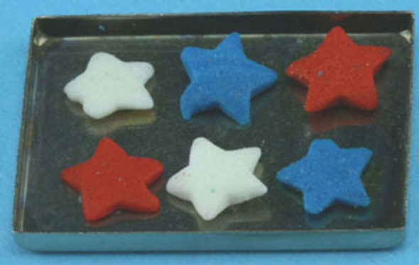 MULTI MINIS - 1 Inch Scale Dollhouse Miniature - Red White And Blue Cookies On Baking Sheet (MUL5358D) 749939618275