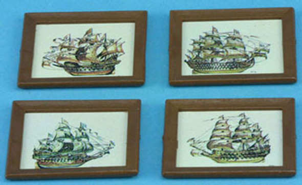 MULTI MINIS - 1 Inch Scale Dollhouse Miniature - Ship Prints Set Of 4 (MUL5399) 749939618718