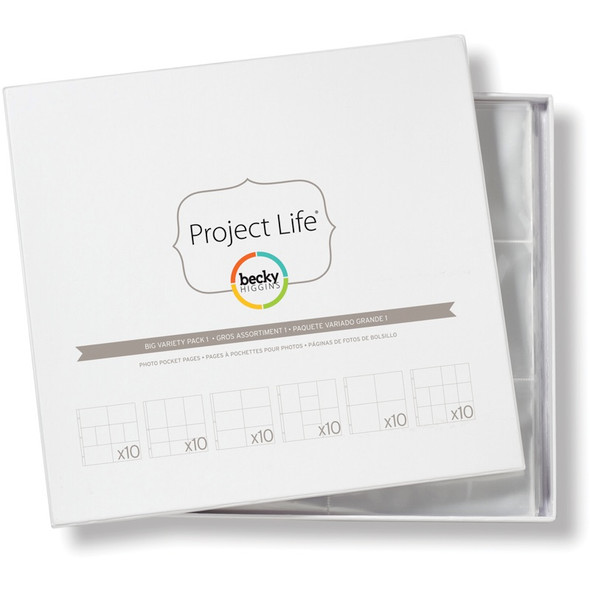AMERICAN CRAFTS - Project Life Photo Pocket Pages 60/Pkg-Big Variety Pack 1 (380001) 718813800013