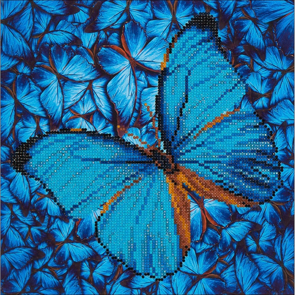 DIAMOND DOTZ - Diamond Embroidery Facet Art Kit 15"X15" - Flutter By Blue (DD5014) 4897073240763