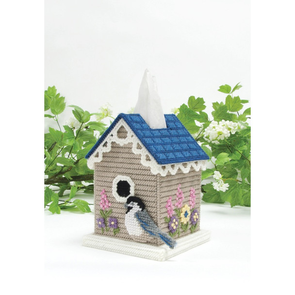 MARY MAXIM - Birdhouse Tissue Box Plastic Canvas Kit - 5" 7 Count (17326) 848787003216