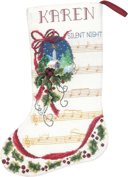 JANLYNN - Silent Night Stocking Counted Cross Stitch Kit - 10.5"X15" 14 Count (21-1913) 049489012104