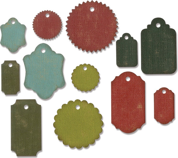 SIZZIX - Thinlits Dies By Tim Holtz 12/Pkg- Gift Tags (662423) 630454241652