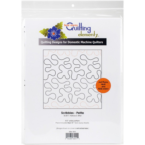 STEN SOURCE - Quilting Creations Printed Tear Away Quilting Paper 4/Pkg-Scribbles-Petite 4.5" (UTA1011) 045285330114