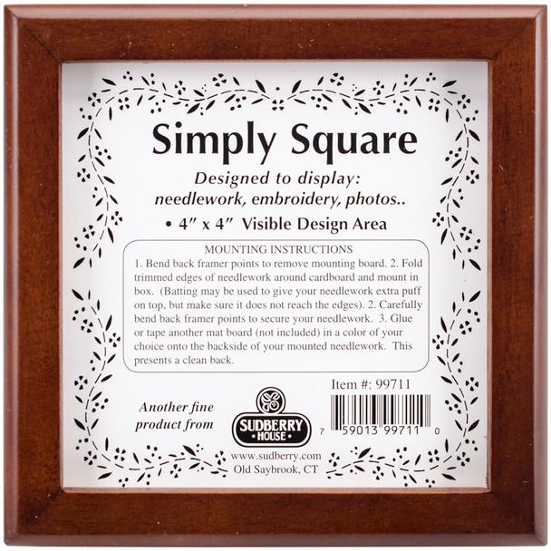 SUDBERRY HOUSE - Mahogany Simply Square Box 5"X5"X2.75"-Design Area 4"X4" (99711) 759013997110