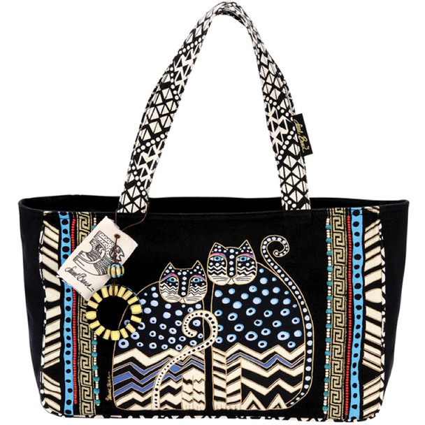 LAUREL BURCH - Medium Tote Zipper Top 15.5"X4.5"X10"-Spotted Cats (LB4312) 651462063791