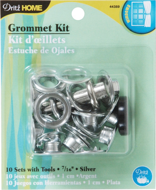 DRITZ - Grommet Kit 7/16" With Stud Setter 10/Pkg-Silver (44389) 072879443899