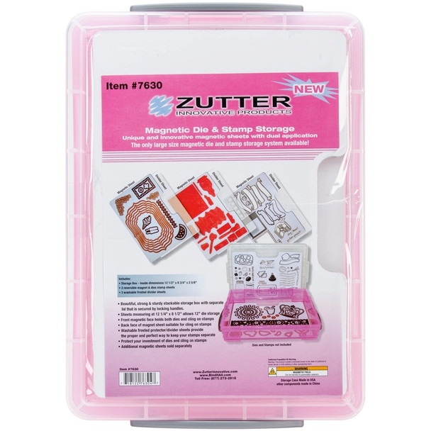 ZUTTER Magnetic Die & Stamp Storage Case-14.5"X10.25"X3.75" Clear (7630) 718122763047