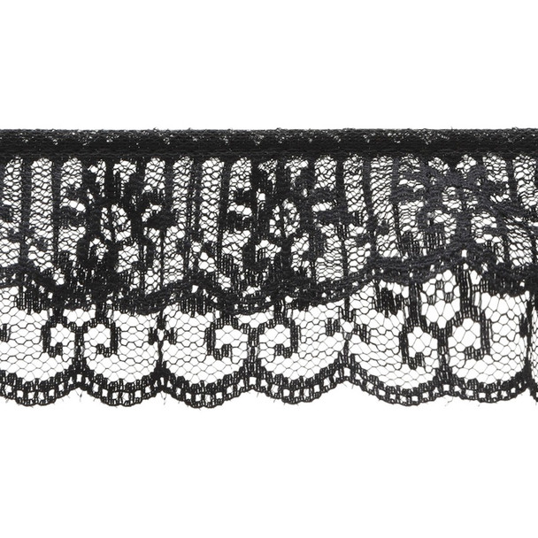WRIGHTS - Tier Line Lace 2"X12yd-Black (186 8867-031) 070659752391