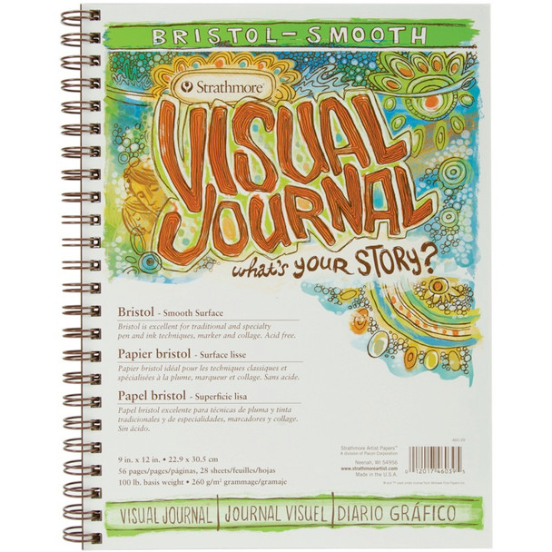 STRATHMORE - Visual Journal Bristol Smooth 9"X12"-28 Sheets (460390) 012017460395