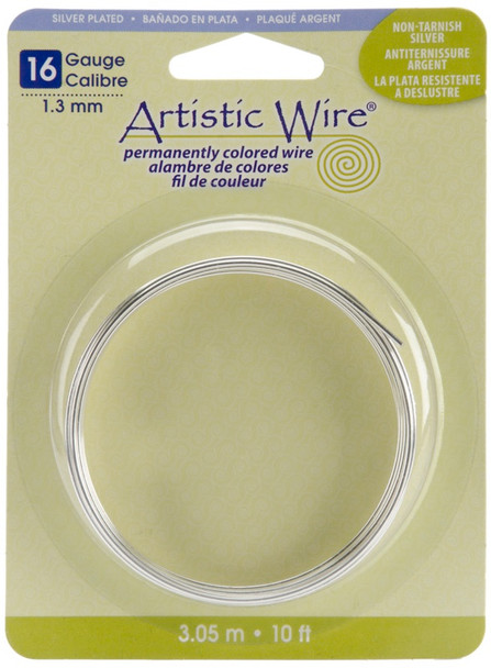 BEADALON - Artistic Wire-Non-Tarnish Silver - 16 Gauge, 10' (AWB-16S) 035926108899