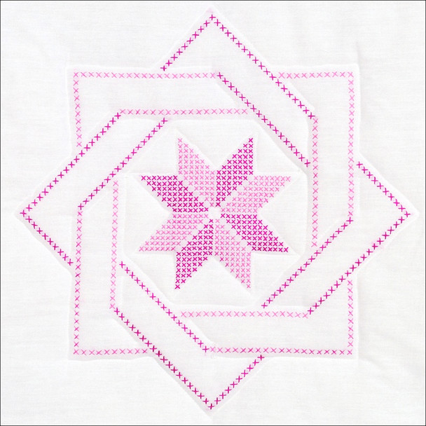 JACK DEMPSEY - Stamped White Quilt Blocks 18"X18" 6/Pkg-woven star (732 549) 013155475494