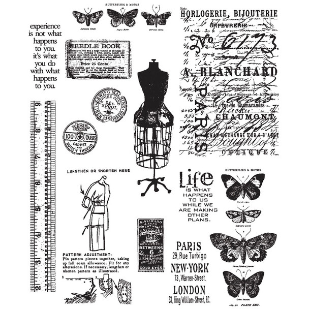 STAMPERS ANONYMOUS - Tim Holtz Cling Stamps 7"X8.5"-Attic Treasures (CMS-LG-123) 794504190021