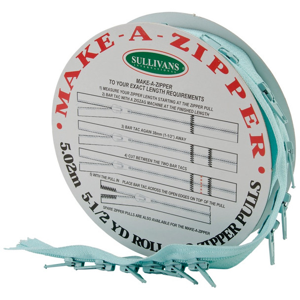 SULLIVANS - Make-A-Zipper Kit 5-1/2yd-Aqua Blue (960-86) 739301960866