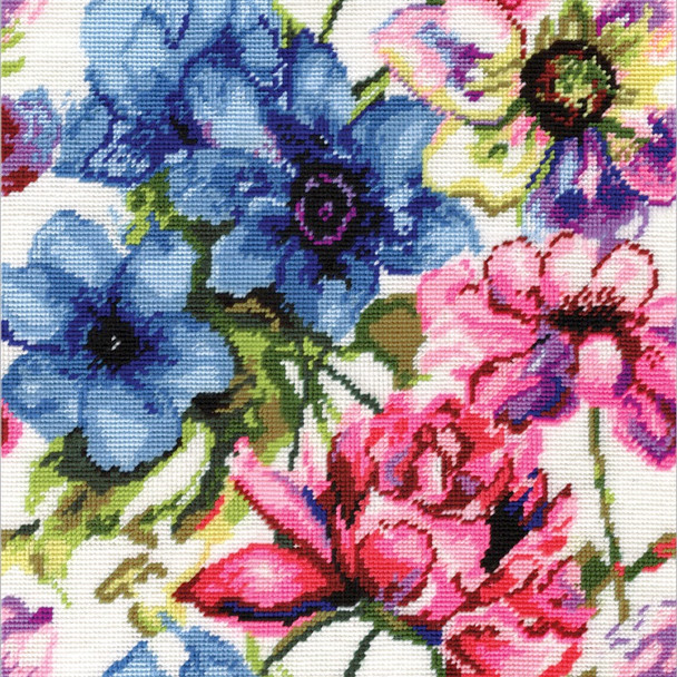 TOBIN - Watercolor Floral Needlepoint Kit-12"X12" Stitched In Acrylic yarn (dw2619) 021465026190