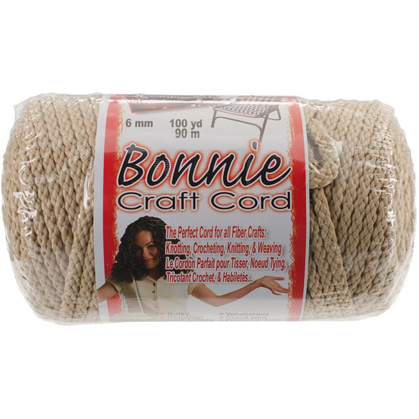 PEPPERELL - Bonnie Macrame Craft Cord 6mmx100yd-Jute (BB6-100-004) 725879670047