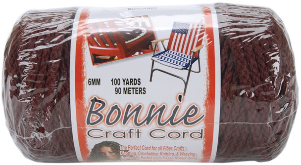 PEPPERELL - Bonnie Macrame Craft Cord 6mmx100yd-Burgundy (BB6-100-019) 725879670191