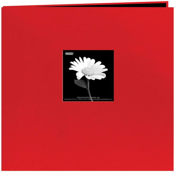 PIONEER - Book Cloth Cover Post Bound Album 8"X8"-Red (MB88CB-F/R) 023602616028