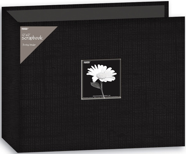 PIONEER - 3-Ring Fabric Album 12"X12"-Black (T12CBF-BK) 023602632714