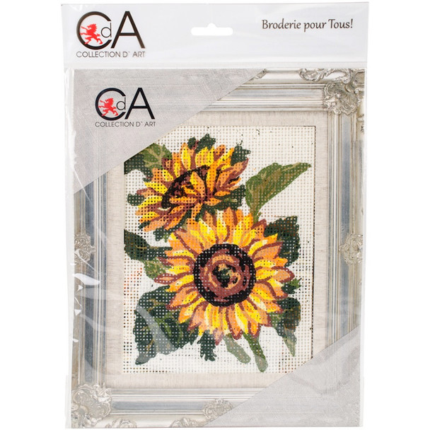 COLLECTION D'ART - Stamped Needlepoint Kit 20x25cm-Sunflowers (CD3042K) 5206575130424