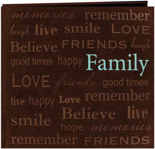 PIONEER - Text Faux Suede Post Bound Album 12"X12"-Family (MB10TXT-BN) 023602635401