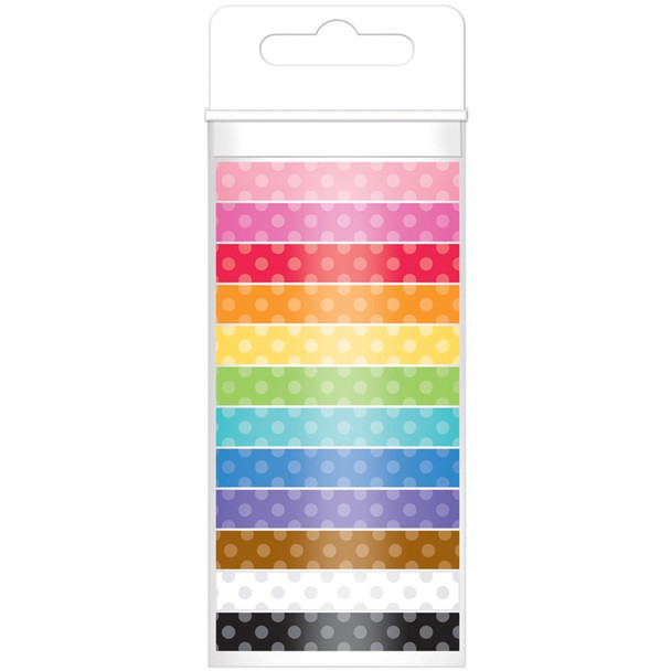 DOODLEBUG - Monochromatic Washi Tape 8mmx12yds 12/Pkg-Polka Dot (MONOWT-4802) 842715048027