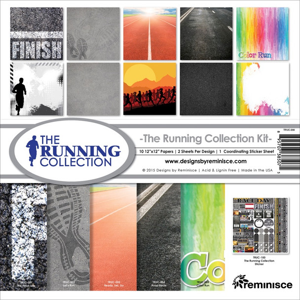 REMINISCE - Collection Kit 12"X12"-Running Scrapbooking Paper (TRUC200) 895707385075