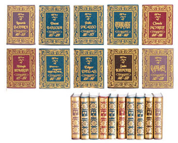 NEW CREATIONS - 1" Scale Artists Books -10 pieces Dollhouse Miniature (NI112) NEW CREATIONS - 1" Scale Artists Books -10 pieces Dollhouse Miniature (NI112)