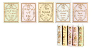 NEW CREATIONS 1" Scale Dollhouse Miniature - Baum, L Frank-Wizard of Oz Books (NI116)