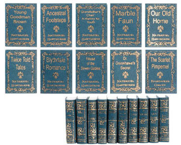 NEW CREATIONS - 1" Scale Hawthorne Nathaniel- Set of 10 Books Dollhouse Miniature (NI149)