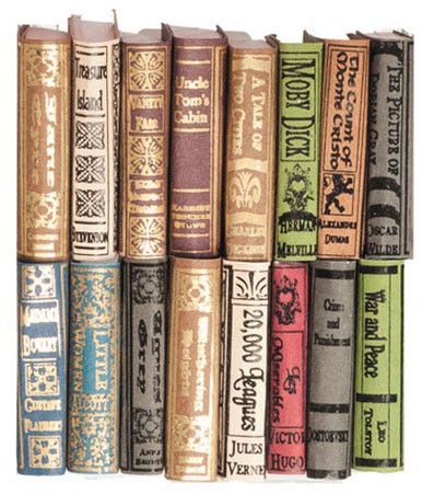 NEW CREATIONS - 1" Scale Victorian Era Assortment 16 Books in s Set Dollhouse Miniature (NI202)