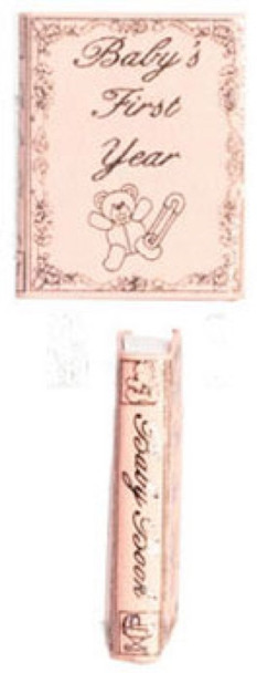 NEW CREATIONS - 1" Scale Dollhouse Miniature - Baby Book Pink 1 Piece (NI218)