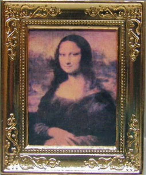 NEW CREATIONS - 1" Scale Dollhouse Miniature - Mona Lisa Metal Frame (RA0192)