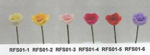 NEW CREATIONS - 1" Scale Dollhouse Miniature - Small Rose Stems in Rose Color (RFS01-4)